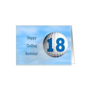  Age 18, Golfing birthday card. Card Toys & Games