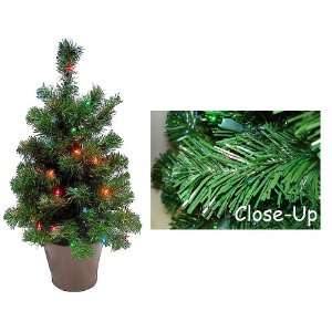   Potted Spruce Artificial Christmas Tree Multi Lights: Home & Kitchen
