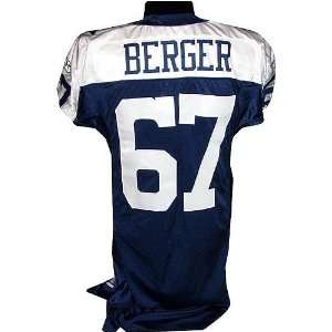  Joe Berger #67 2008 Cowboys Game Used Throwback Jersey 