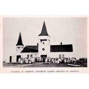  1942 Halftone Print Alaska Church Barrow North Farthest 