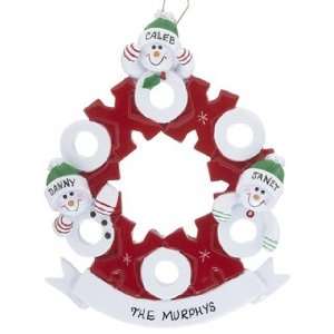 Personalized Hugs and Kisses Family of 3 Christmas Ornament:  
