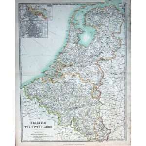 1914 Geography Maps Belgium Netherlands Amsterdam Plan  