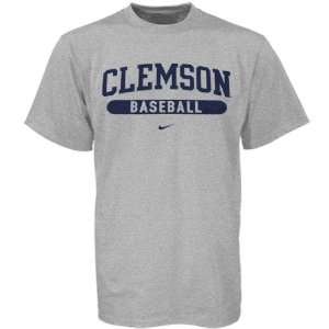 Nike Clemson Tigers Ash Baseball T shirt:  Sports 