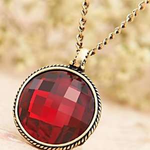 LadyGirl Christmas On Sale! Red Crystal Make Wishes Necklace Long 