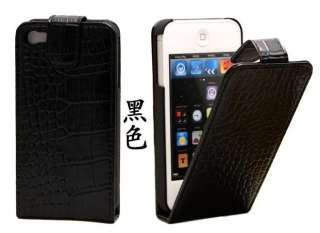 1xCroco Skin Leather cell phone cover Case For apple iPhone 4 4S 