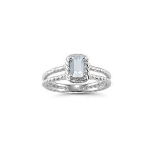  0.49 Cts Sky Blue Topaz Solitaire Ring in 14K White Gold 4 