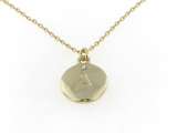 24K GOLD EP ROUND INITIAL NECKLACE  
