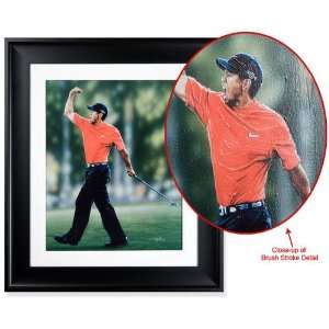  Tiger Woods   Brushstrokes   Framed 28x24 Art Display 