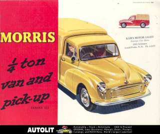 1958 Morris Minor Van Pickup Truck Sales Brochure  