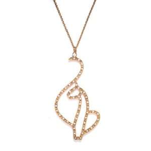  Gold Tone Baby Phat Crystal Pendant Necklace Adj.: Jewelry