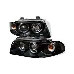    95 98 Audi A4 Halo Projector Head Lights   Black Automotive
