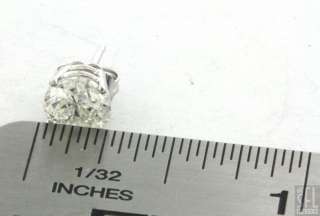   CERTIFIED 14K WHITE GOLD 2.10CT DIAMOND STUD EARRINGS $15,100 RETAIL