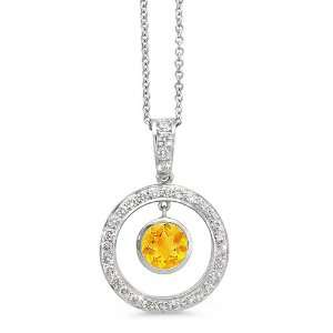   Gold With A 0.40 ct. Genuine Citrine Center Stone. CleverEve Jewelry