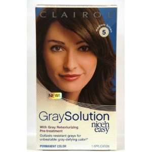 Clairol Nice n Easy Gray Solution Permanent Haircolor #5 Medium Brown 
