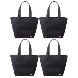  Reusable Shoulder Tote Bag Black 4 Pack: Everything Else
