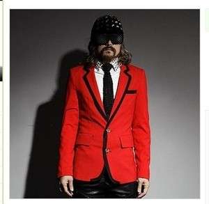 Mens Suit Yuppie British College Style Metal Buttom Slim Fit Coat Free 