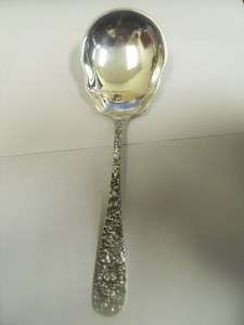   Sterling Silver Repousse Oversized Solid Salad Serving Spoon  