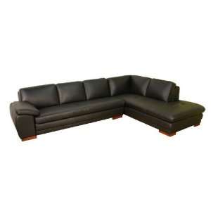 Leonardo Black Sofa/Chaise Sectional 