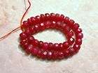 Real Ruby 4.0  4.6mm Precious Faceted Rondelle Gemstone Beads 5