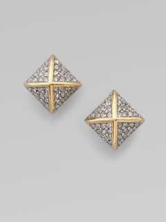 Juicy Couture   Pavé Pyramid Two Tone Stud Earrings    
