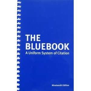   Bluebook: A Uniform System of Citation [Spiral bound]: Bluebook: Books