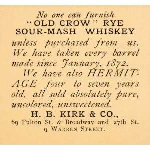   Mash Whiskey Barrel Hermitage Rye   Original Print Ad