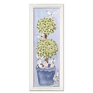  bunny topiary in blue wall art: Home & Kitchen
