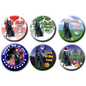  Belgian Sheepdog Set Of 6 Holiday Pin Badges Everything 
