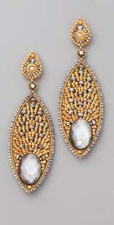 Miguel Ases Mother of Pearl Pyrite Crystal Earrings  