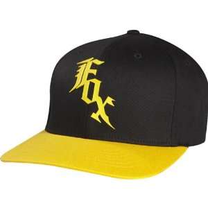 Fox Racing Volume Mens Flexfit Sports Wear Hat/Cap   Black/Yellow 