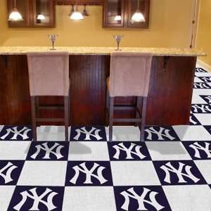   Mats New York Yankees MLB Team Logo Carpet Tiles: Sports & Outdoors
