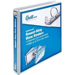  Quill Brand Round Ring View Binder 1, White: Office 