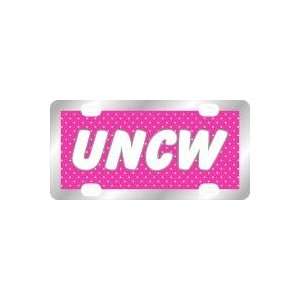  License Plate   LASER COLOR FROST  UNCW WITH POLKA DOTS 