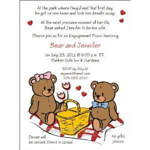  Teddybear Couple Picnic Party Invitations Toys & Games