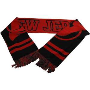   Jersey Devils Red Black Game Day Reversible Scarf: Sports & Outdoors