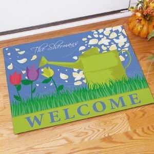    Personalized Watering Can Welcome Doormat Patio, Lawn & Garden
