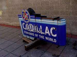 ORIGINAL Cadillac porcelain neon sign 1940s  2 sided , neon clock not 