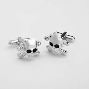   Skull and Crossbones Cufflinks with Personalized Case 