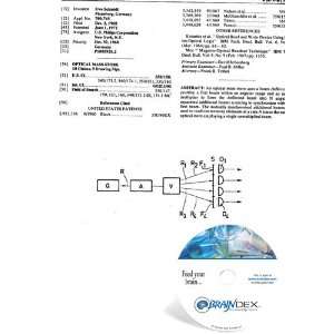  NEW Patent CD for OPTICAL MASS STORE 