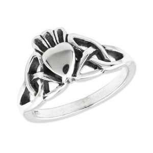  Sterling Silver Antiqued Claddagh Ring Jewelry