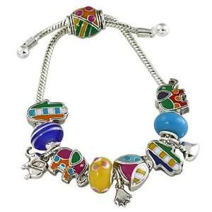  Bright Colored Lucky Theme Designer Style Charm Bracelet Jewelry