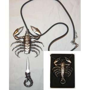  Stainless Steel Fantasy Scorpion Necklace Knife: Toys 