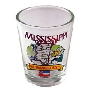  382078   Mississippi Shot Glass 2.25H X 2 W State Map 