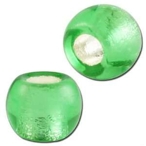  12mm Green Lined Large Hole Beads Jewelry