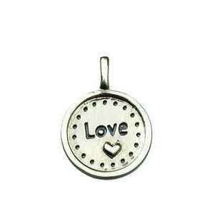   Necklace Circle Pendent LOVE w/ Heart   Love Pendent: Toys & Games