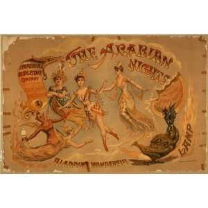  Poster The Arabian nights Aladdins wonderful lamp. 1888 