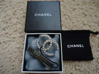 AUTHENTIC* Chanel SILVER PEARL CC BROOCH/ NECKLACE NWT W/ BOX & CHANEL 
