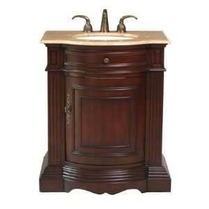 Catherine 30 Bathroom Vanity in Polished Cherry Red with Marble Top