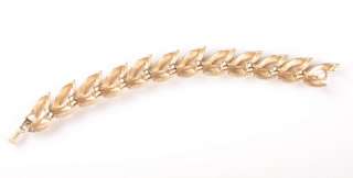 Vintage TRIFARI Gold Leaf Bracelet Set Demi Parure  