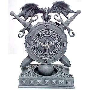  Wicked Dragon Celtic Knotwork Desk Clock Mantel